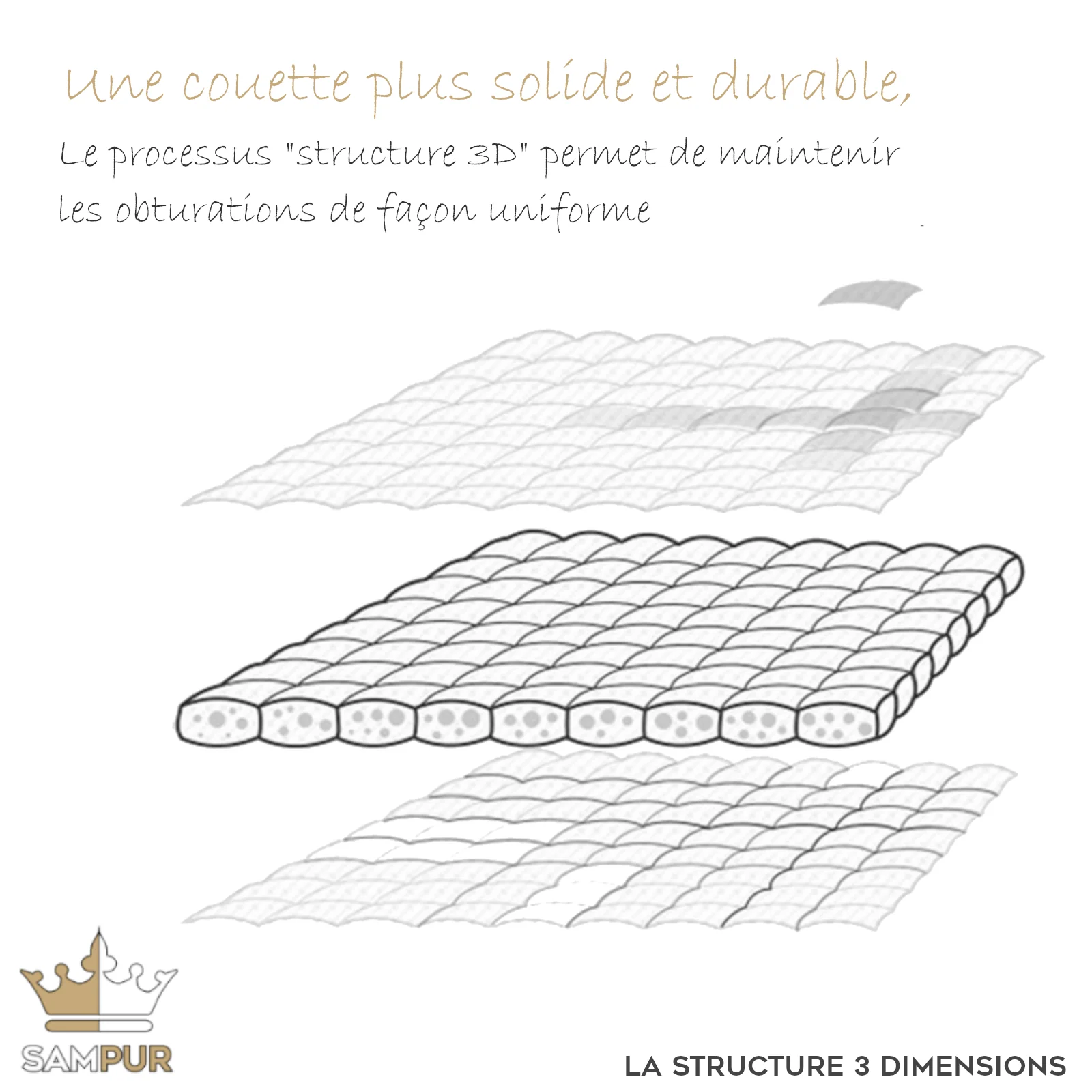 Couette 4 saisons Luxe taupe : réversible et thermorégulatrice - Image 7