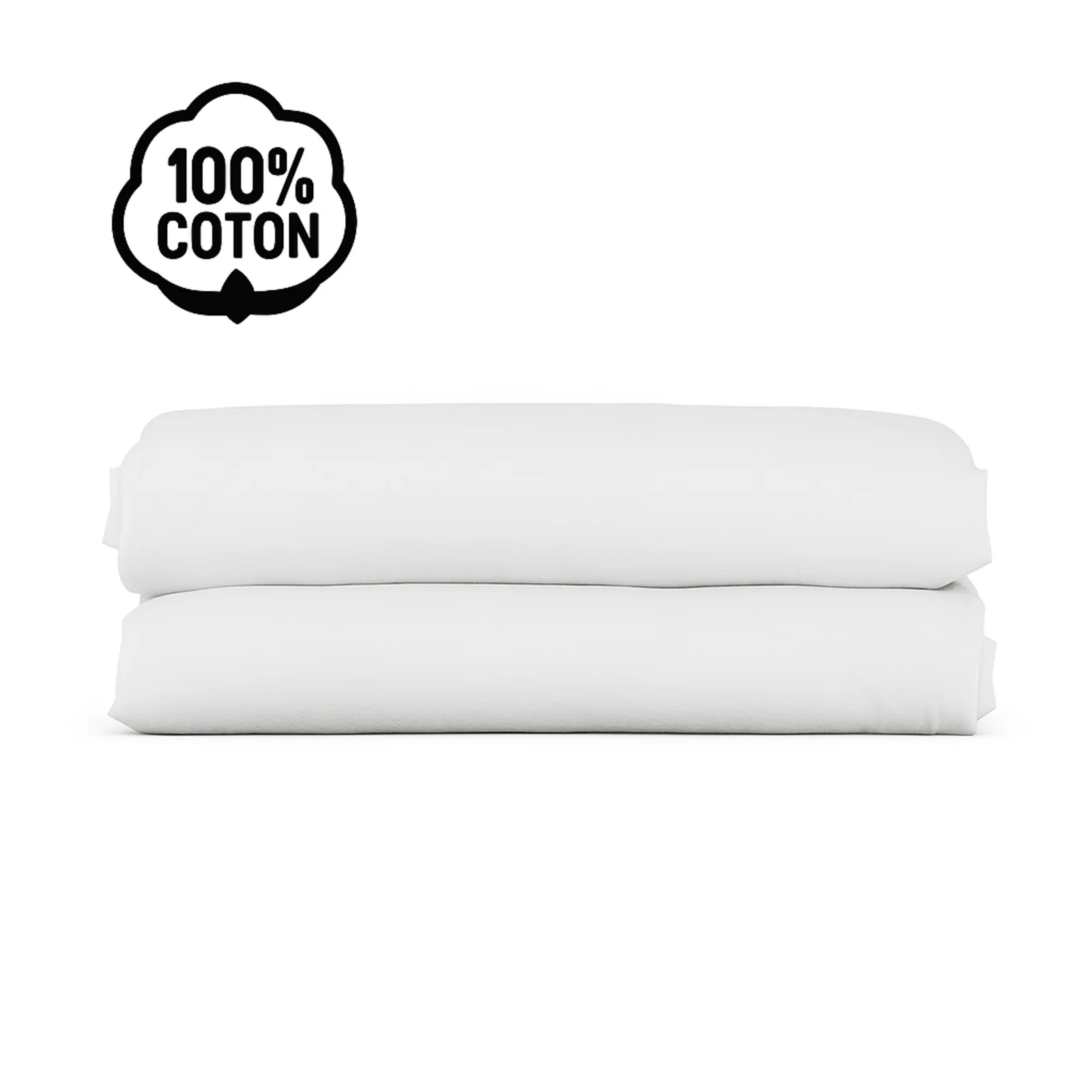 Drap housse coton élastique, confortable, blanc naturel - Collection Unie - Image 11