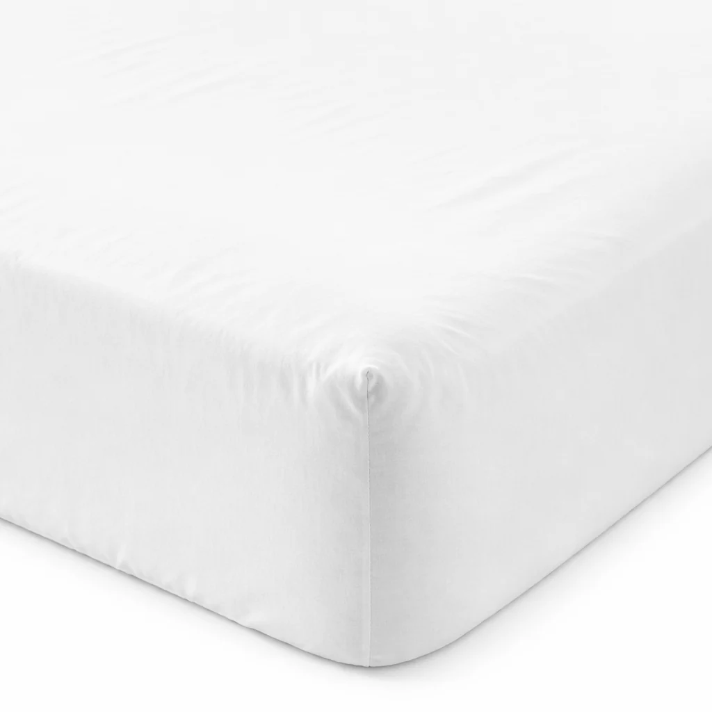 Drap housse élastique, respirant, blanc - Collection Unie - Image 4
