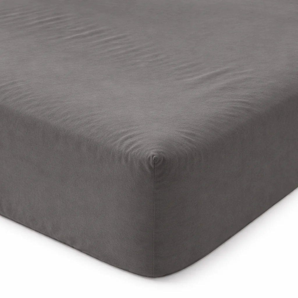 Drap housse élastique, respirant, gris foncé - Collection Unie - Image 8