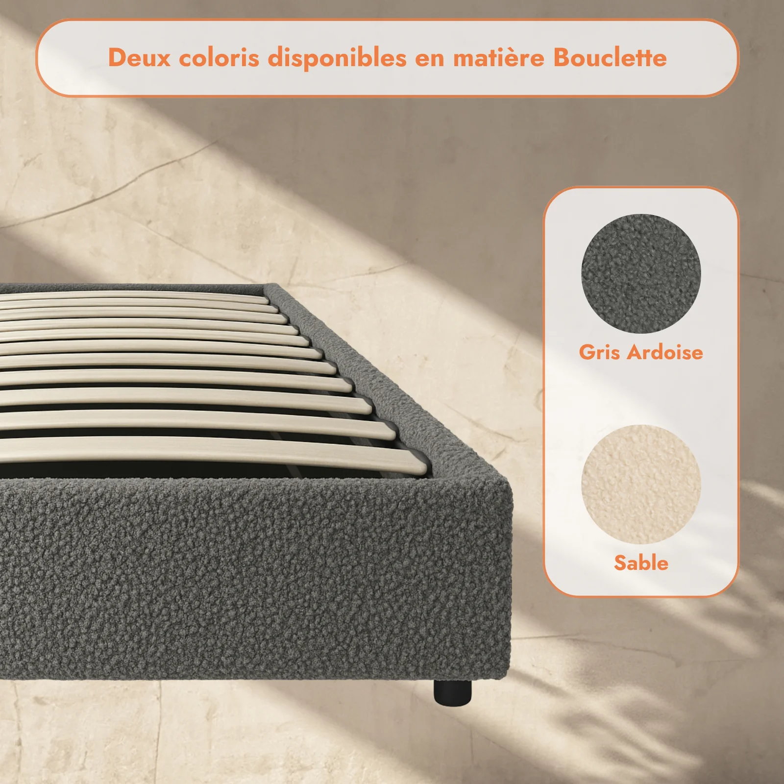 Lit coffre électrique avec tête de lit, bouclette, télécommande - Collection Futura design - Image 6