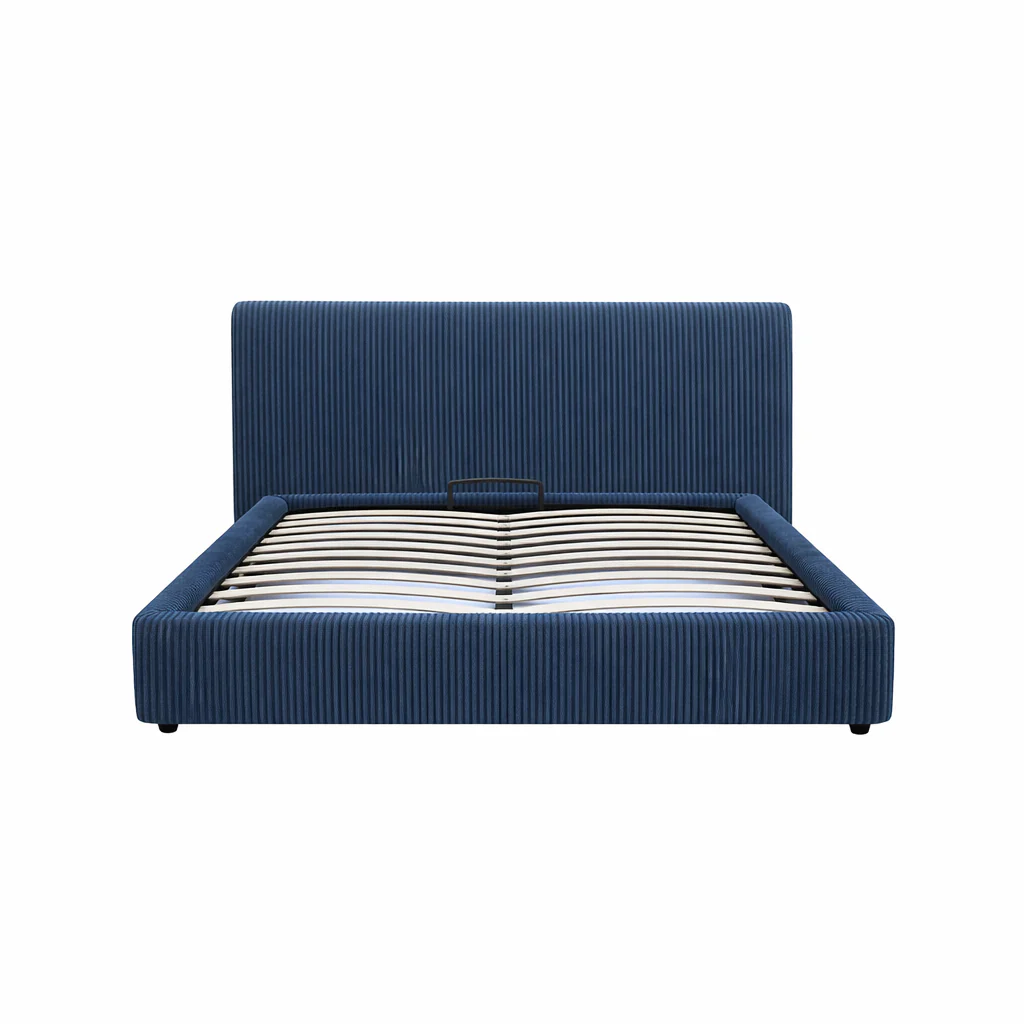 Lit coffre électrique avec tête de lit, velours côtelé, télécommande - Collection Futura design - Image 10