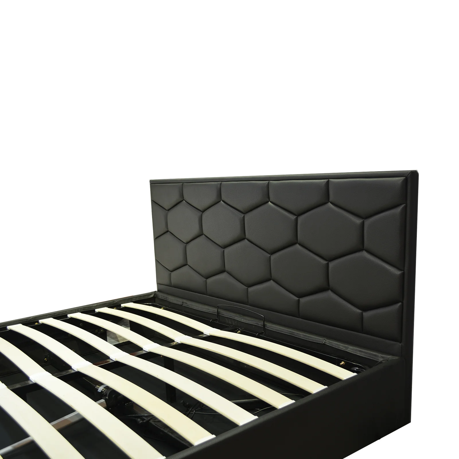Lit coffre VariLuxe innovant - Tête de lit interchangeable : Simili cuir et grand coffre - Image 12