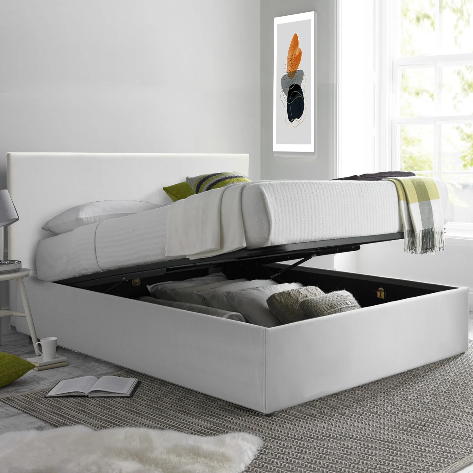 Lit coffre VariLuxe innovant - Tête de lit interchangeable : Simili cuir et grand coffre - Image 31