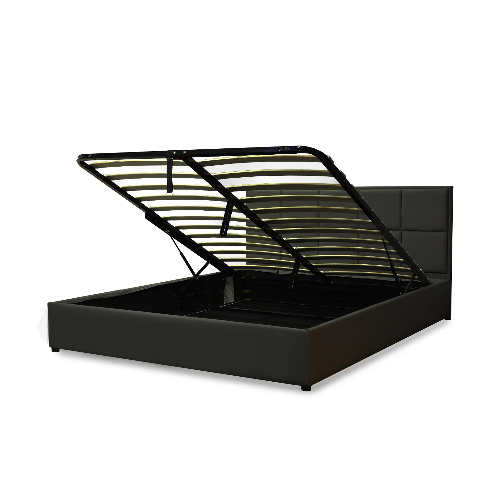 Lit coffre VariLuxe innovant - Tête de lit interchangeable : Simili cuir et grand coffre - Image 70