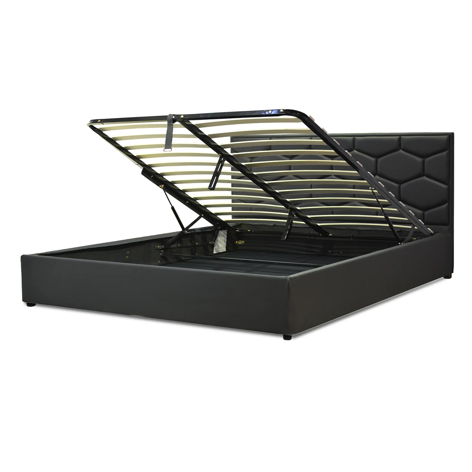 Lit coffre VariLuxe innovant - Tête de lit interchangeable : Simili cuir et grand coffre - Image 8