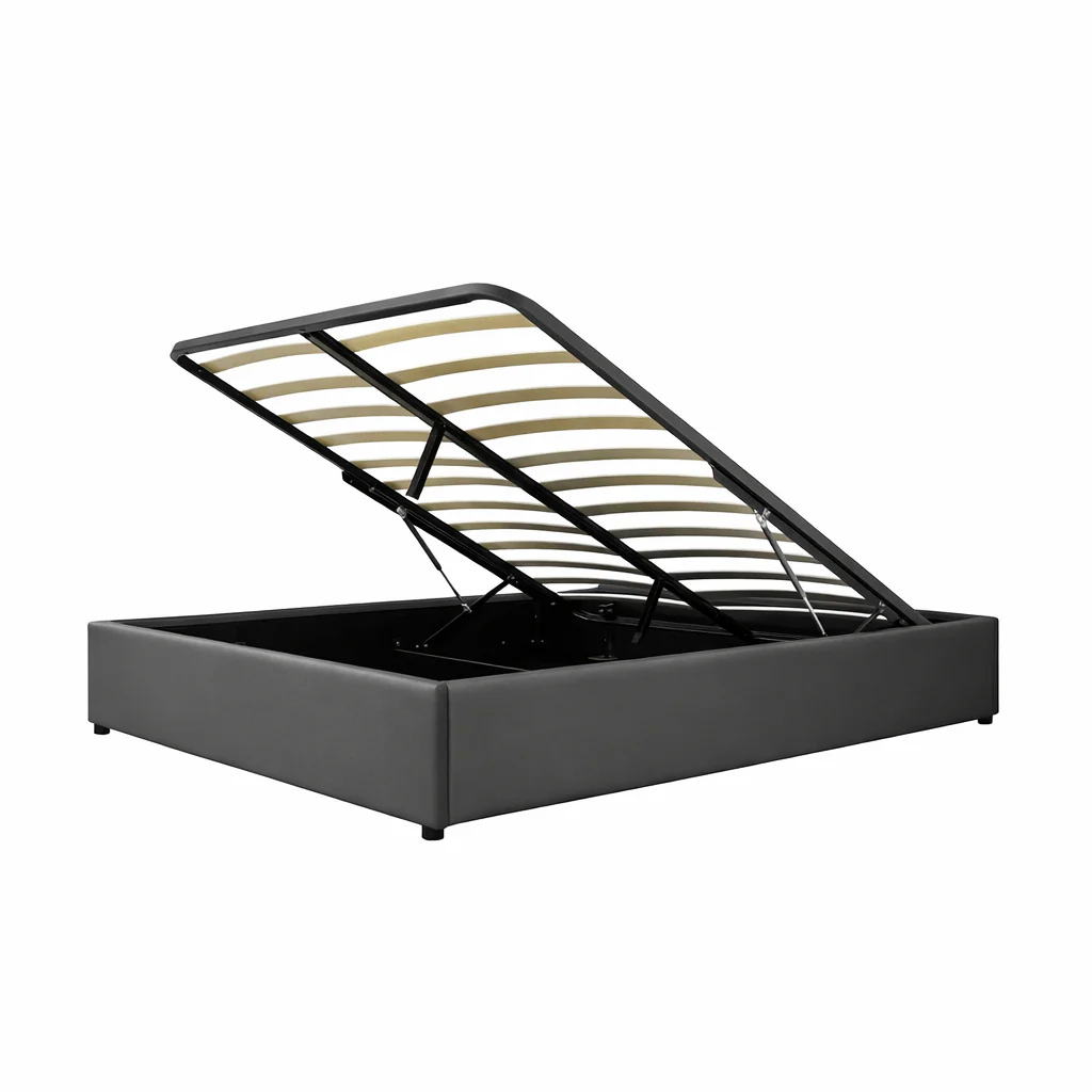 Lit coffre simili cuir, lattes flexibles, grand espace de stockage - Collection Vegas - Image 6