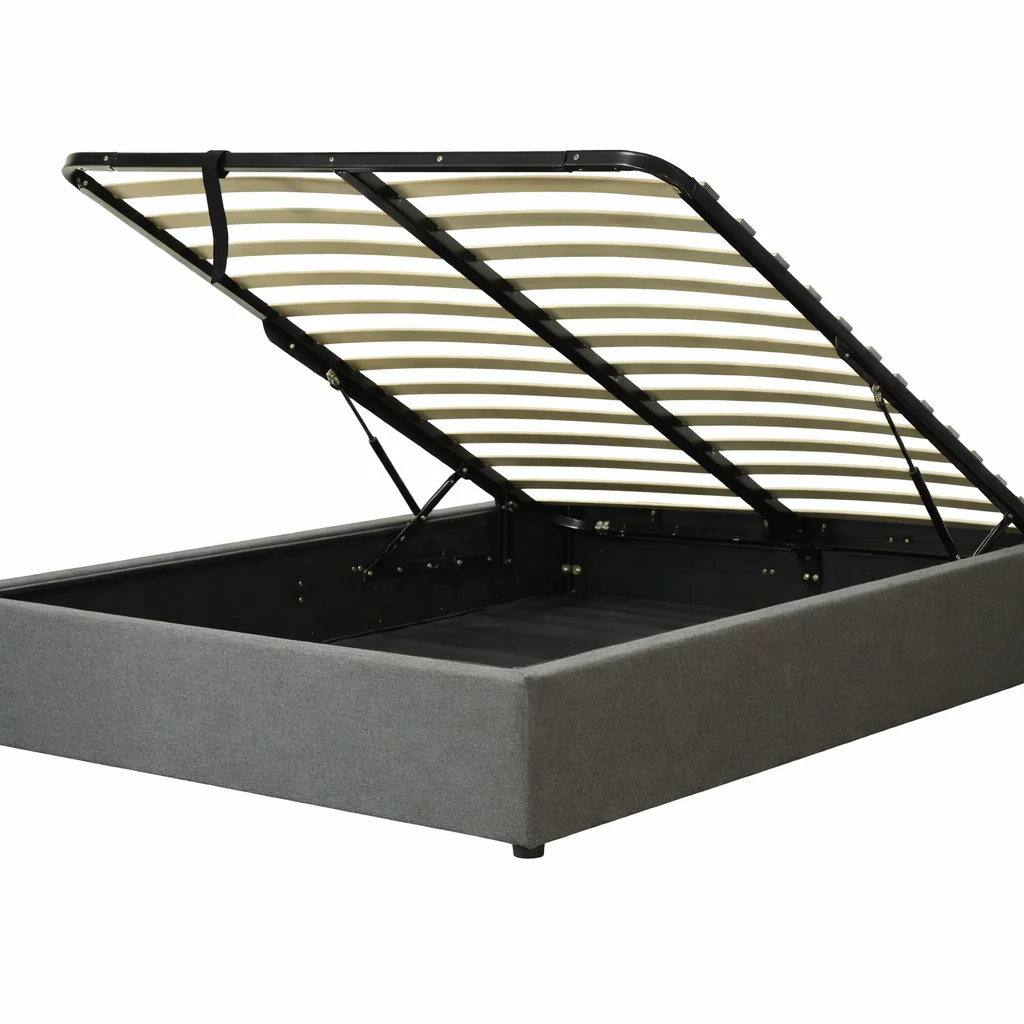 Lit coffre tissu, lattes flexibles, grand espace de stockage - Collection Vegas - Image 15