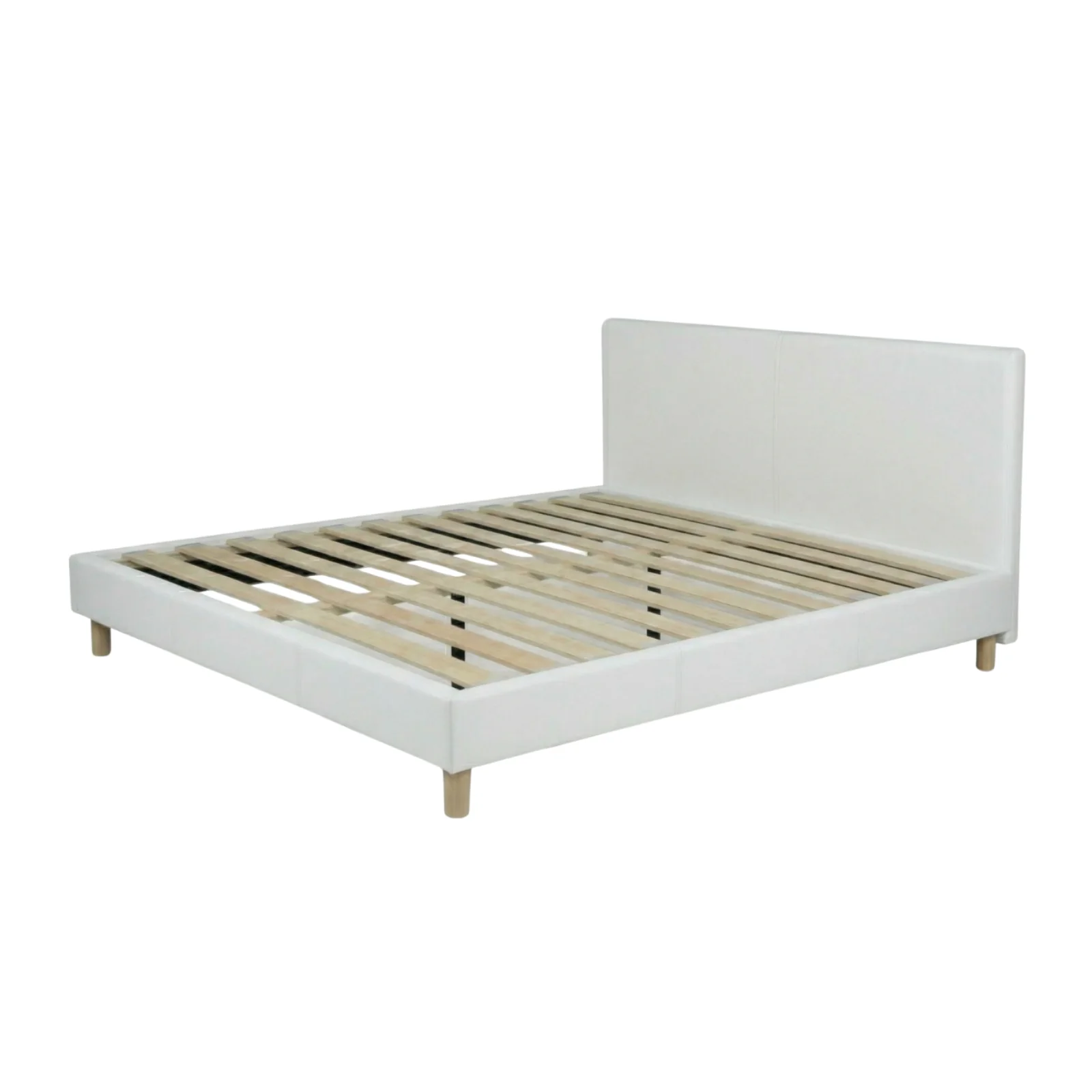 Lit simili cuir, tête de lit, sommier à lattes bois - Collection Prince - Image 10