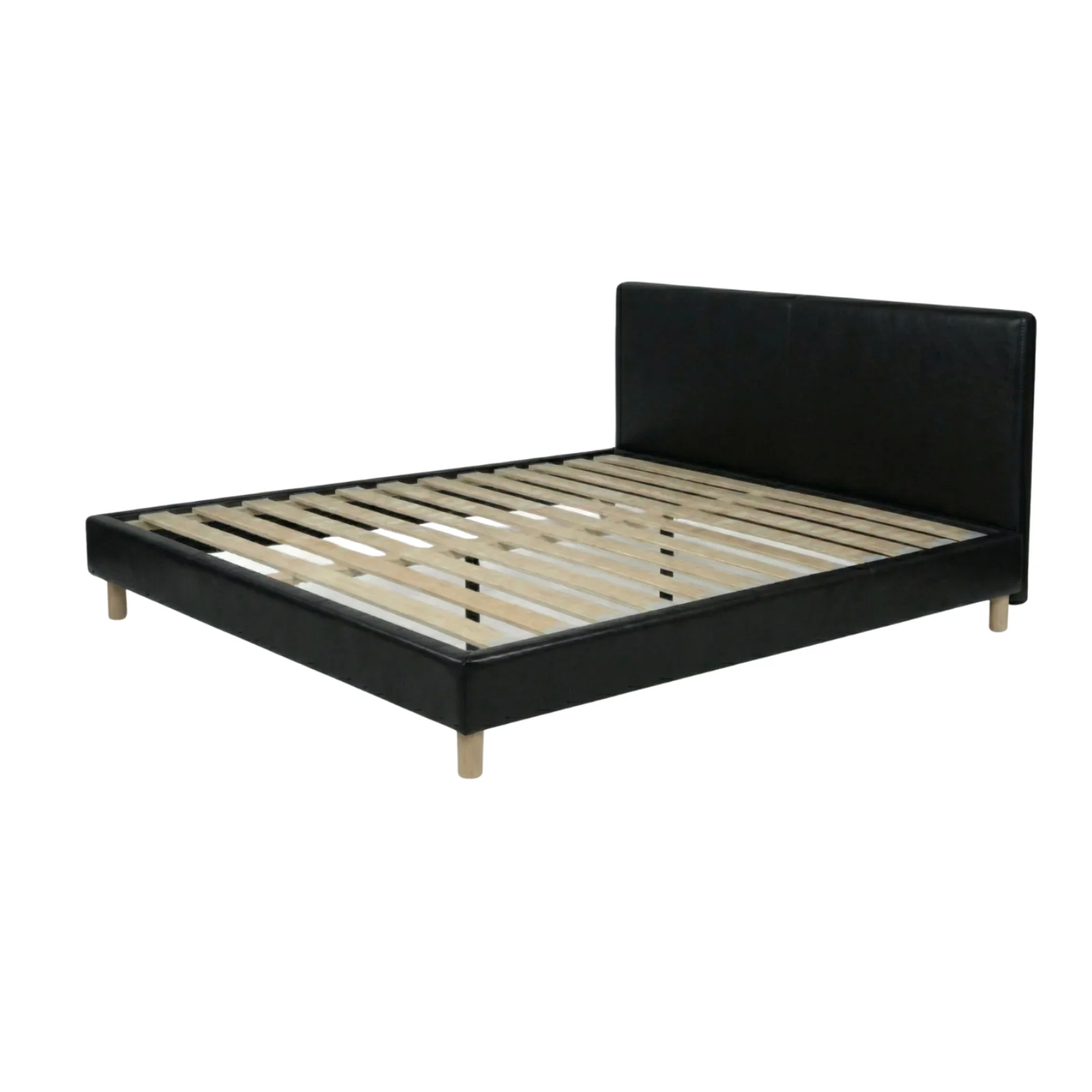Lit simili cuir, tête de lit, sommier à lattes bois - Collection Prince - Image 12