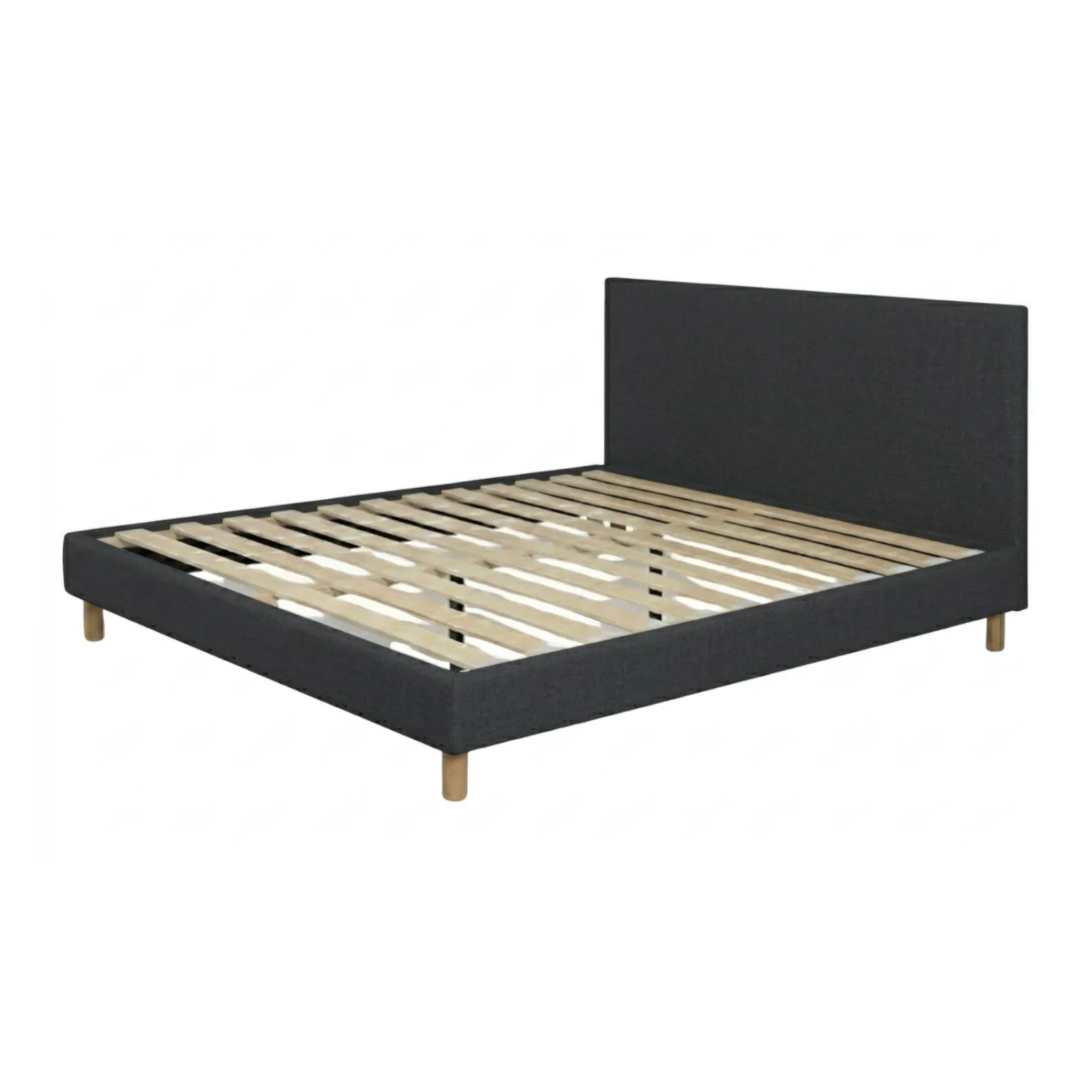 Lit tissu, tête de lit, sommier à lattes bois - Collection Prince - Image 8