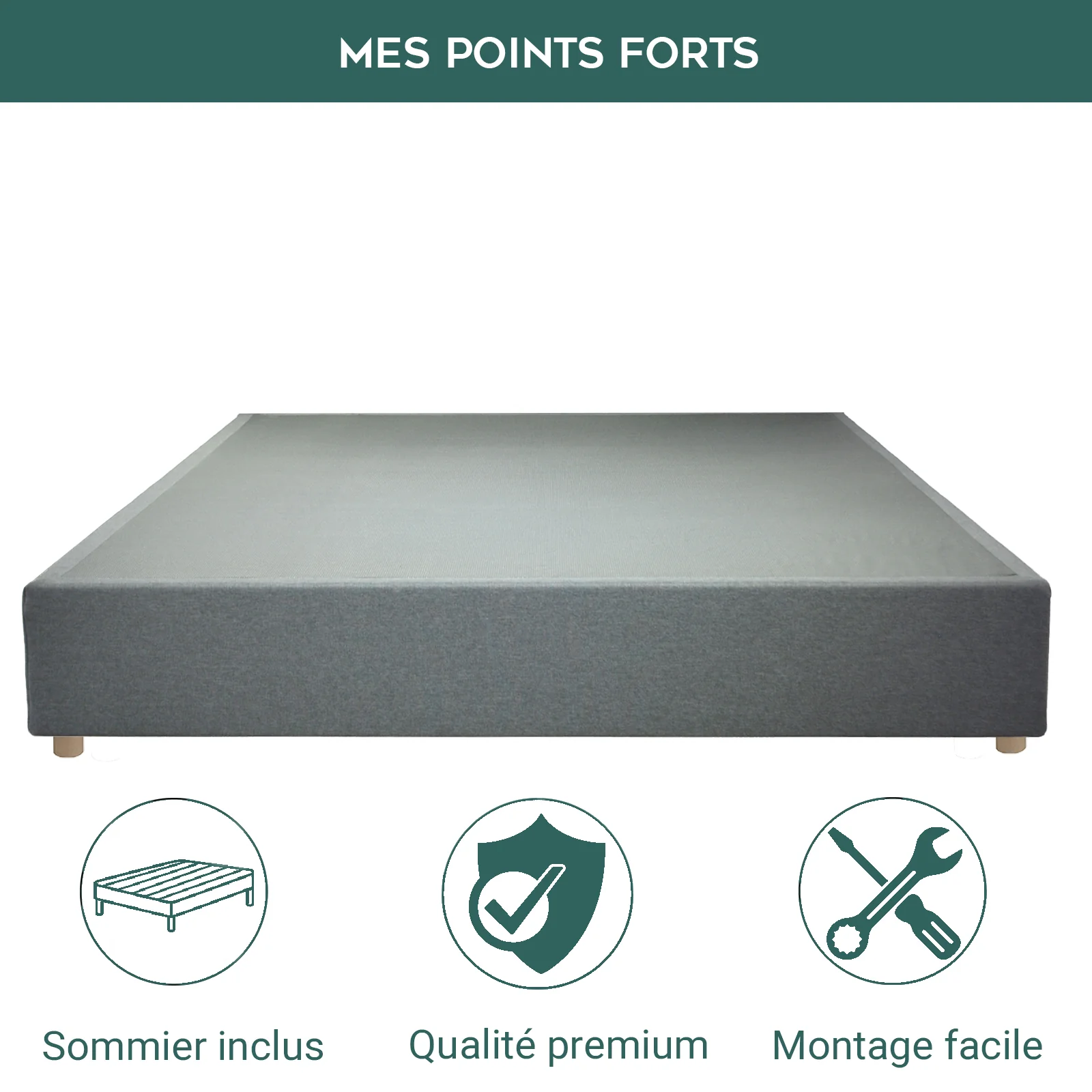 Lit déhoussable Magic'Bed : revêtement extérieur élégant en tissu et sommier à lattes flexibles en bois - Image 3