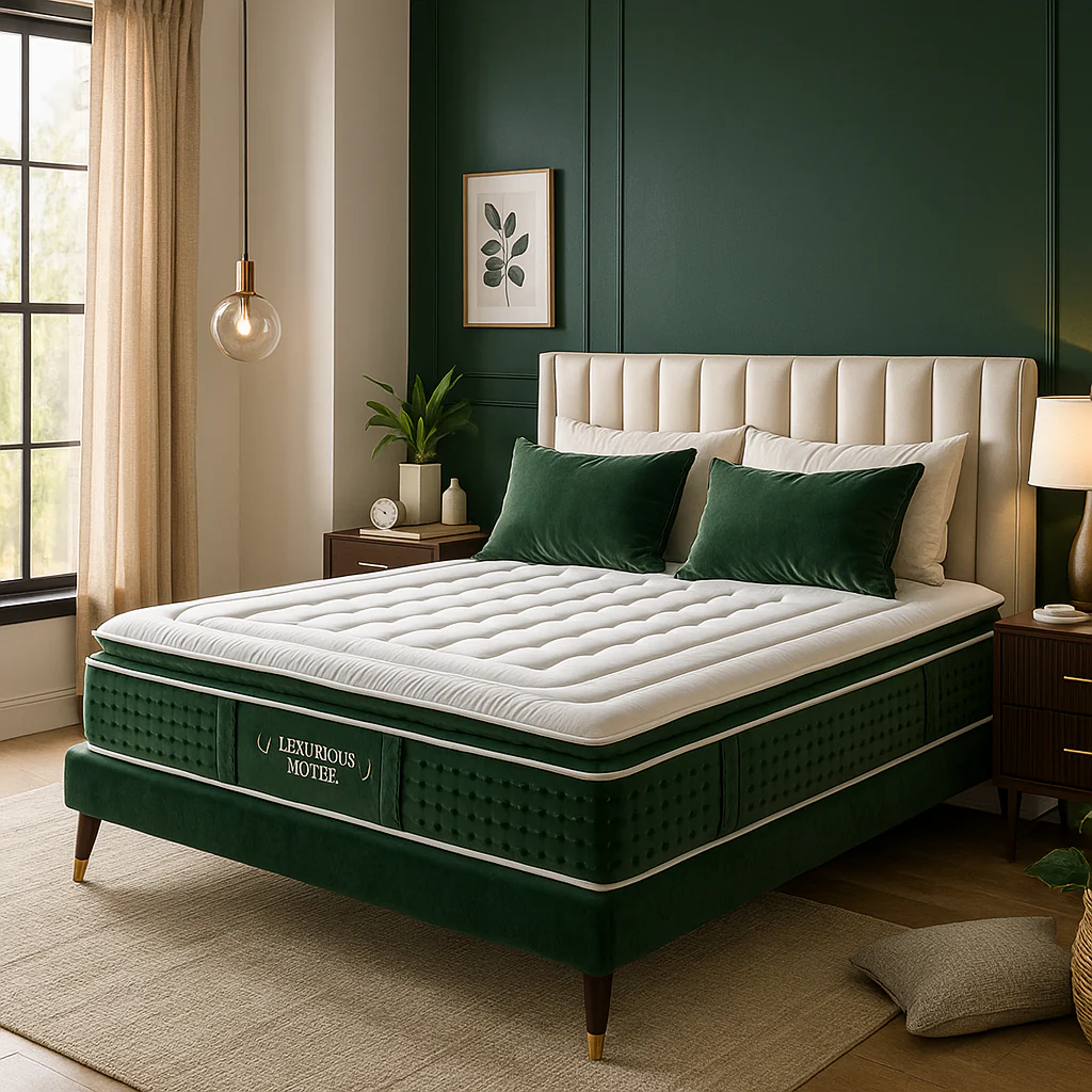 Matelas haut de gamme, surmatelas intégré - Collection Emeraude