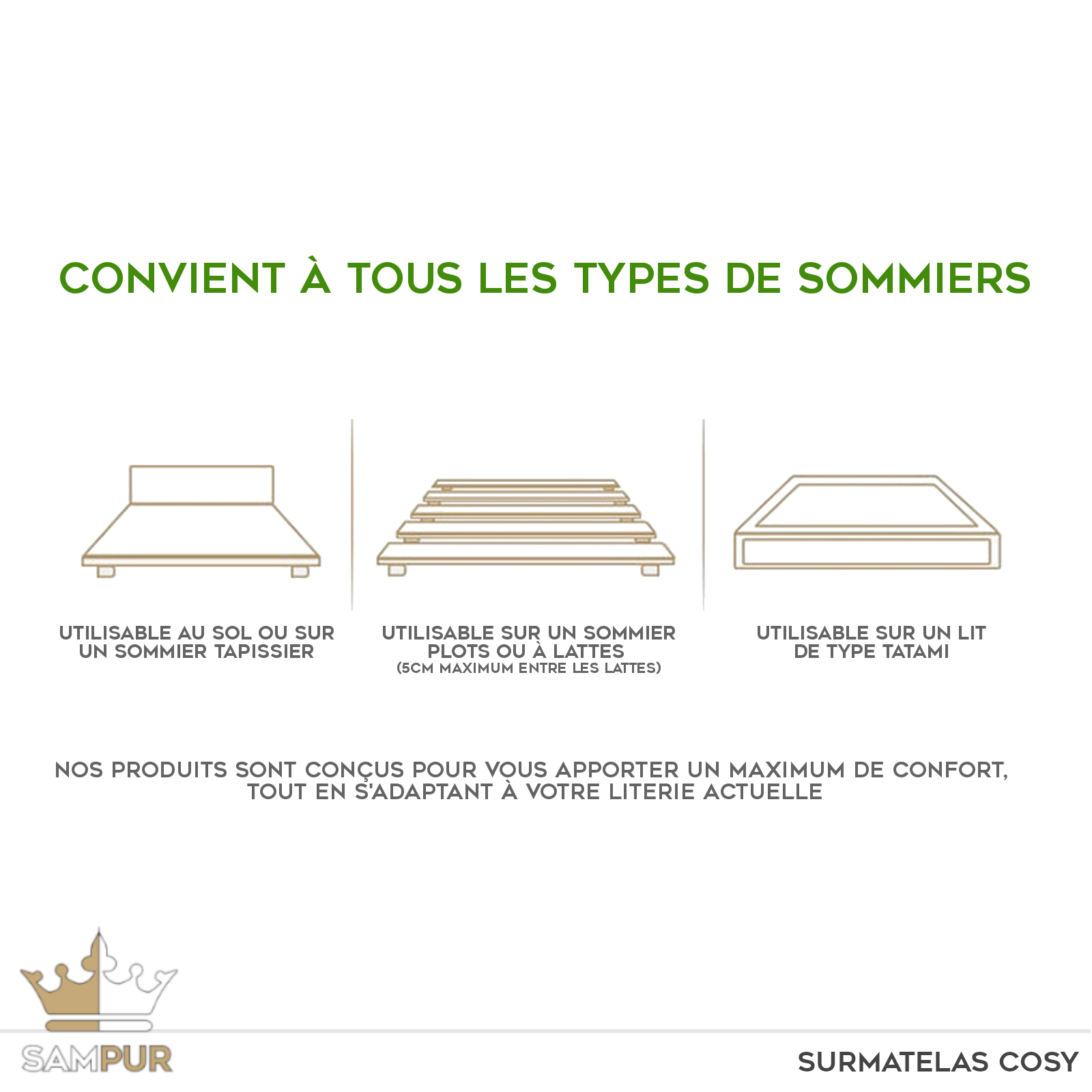 Matelas mémoire de forme, ressorts, surmatelas intégré - Collection Fairmont - Image 8