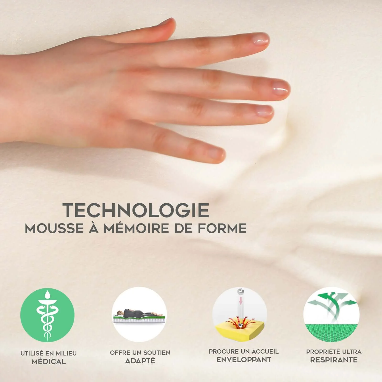 Matelas mémoire de forme, lit électrique - Collection Visco Dream - Image 6