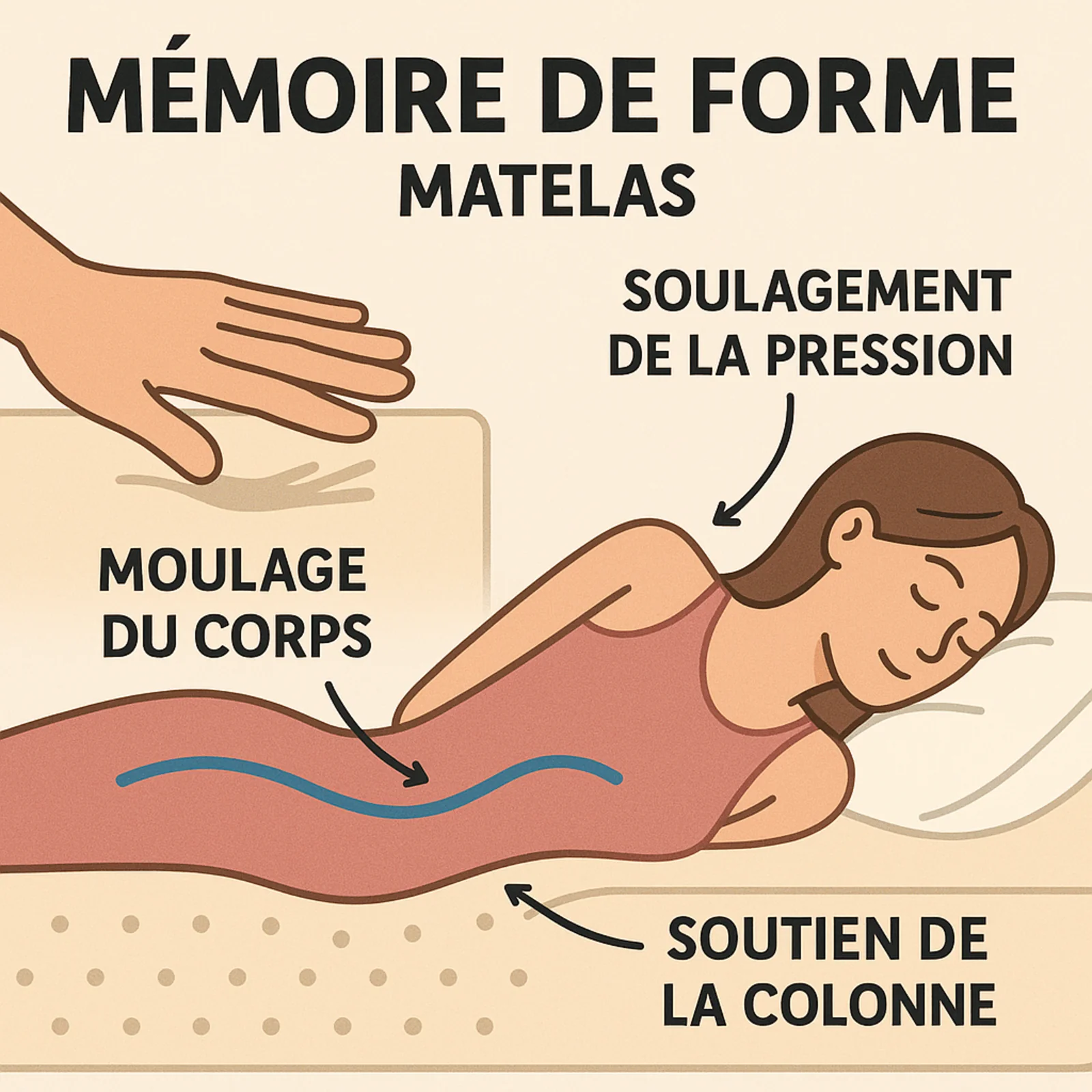 Matelas à mémoire de forme zones ergonomiques - Collection Universel - Image 8