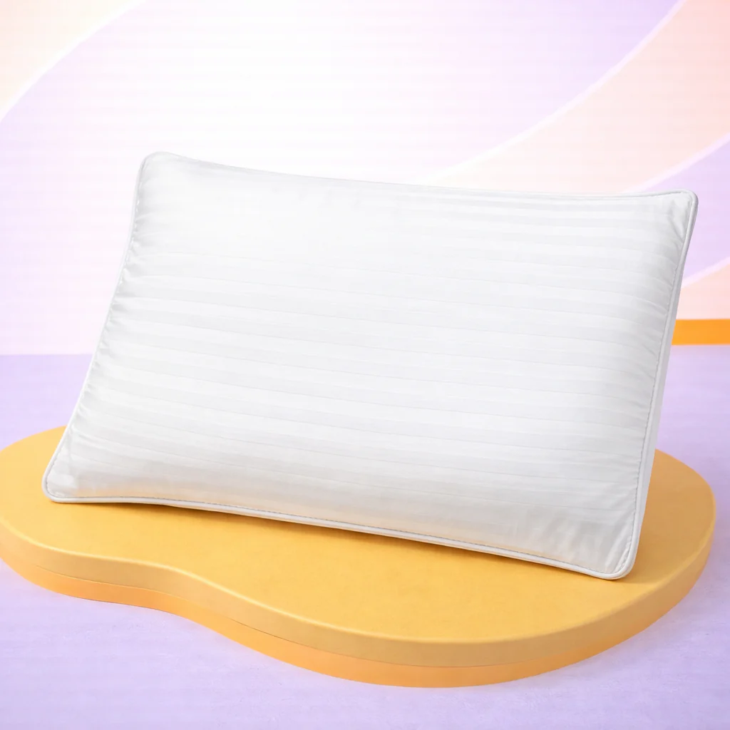 Oreiller plumes de canard et duvet, jacquard strié, confort équilibré - Collection Duvet - Image 11