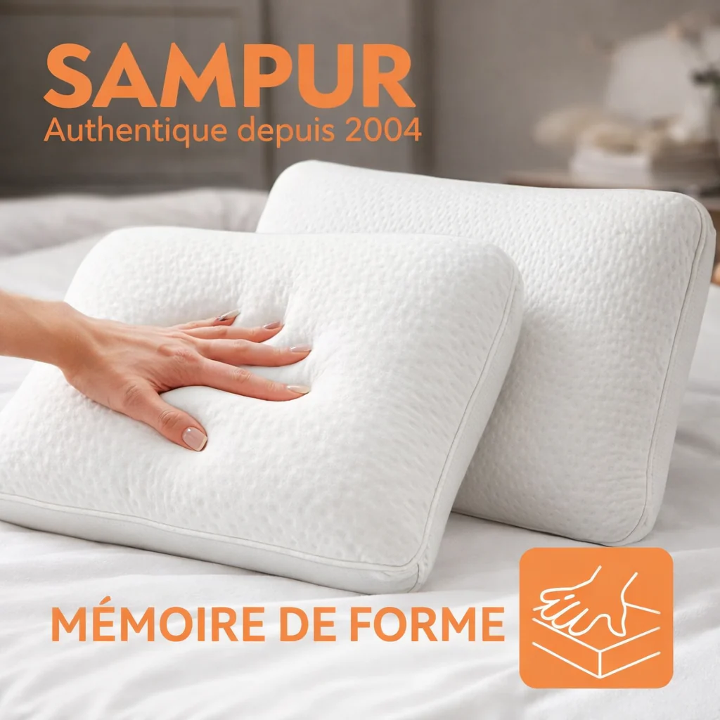 Oreiller mémoire de forme Fantasia bleu : Ergonomique et micro perforée - Image 10