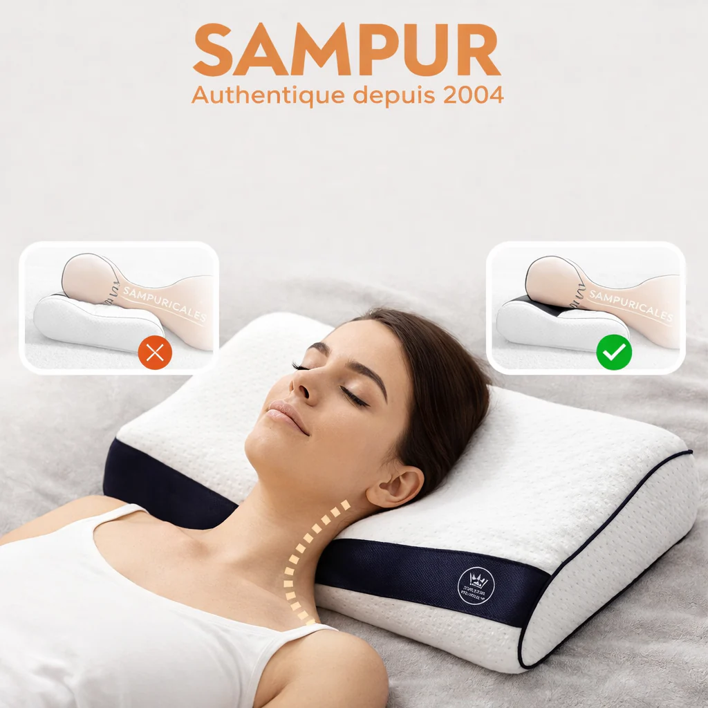 Oreiller mémoire de forme Fantasia bleu : Ergonomique et micro perforée - Image 11