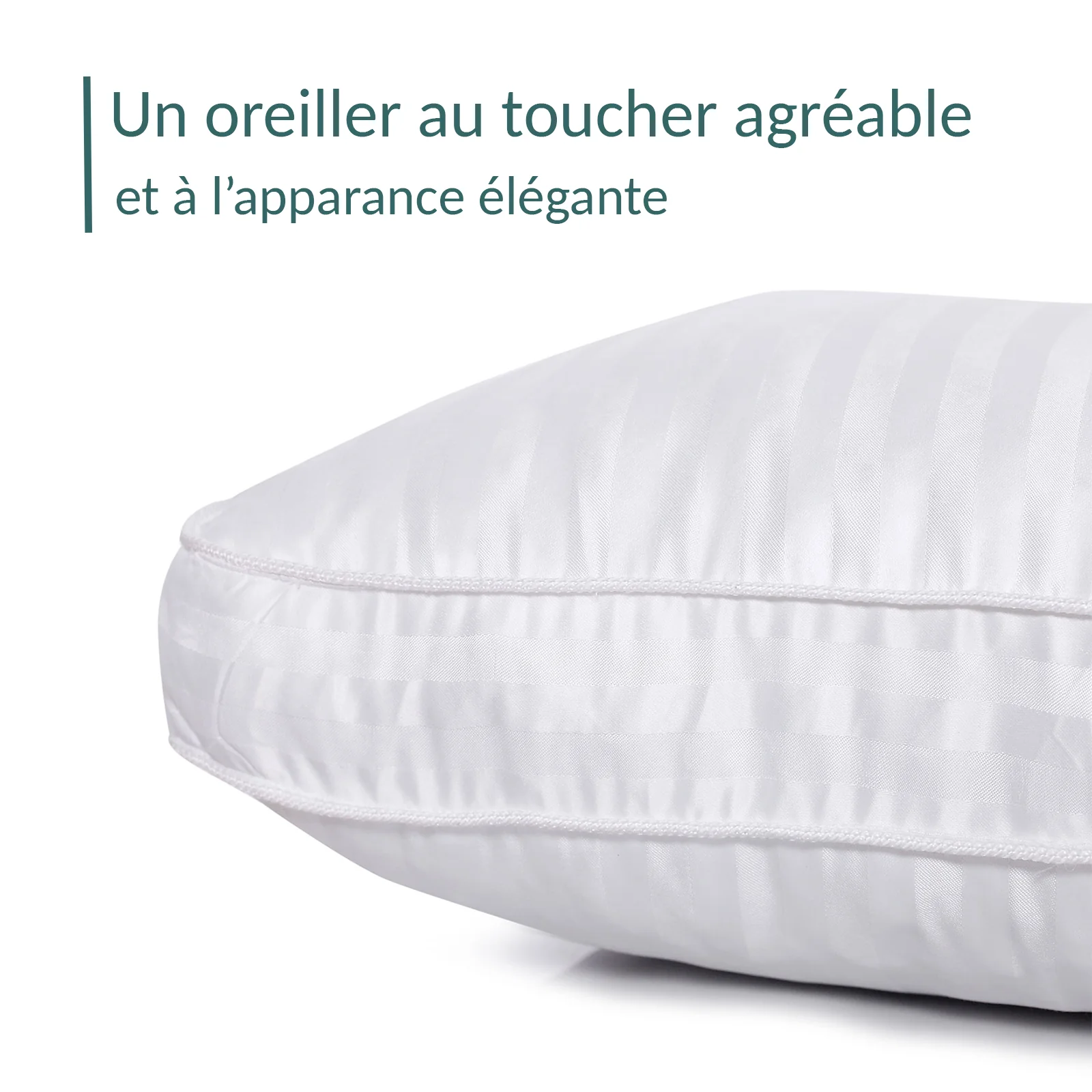 Oreiller microfibre hypoallergénique, 8 cm - Collection Palace - Image 6