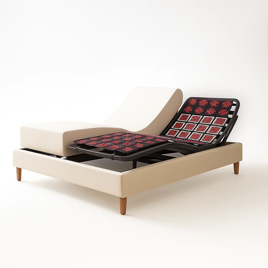 Pack lit électrique orthopédique, simili cuir blanc, matelas inclus - Collection Technoflex - Image 9