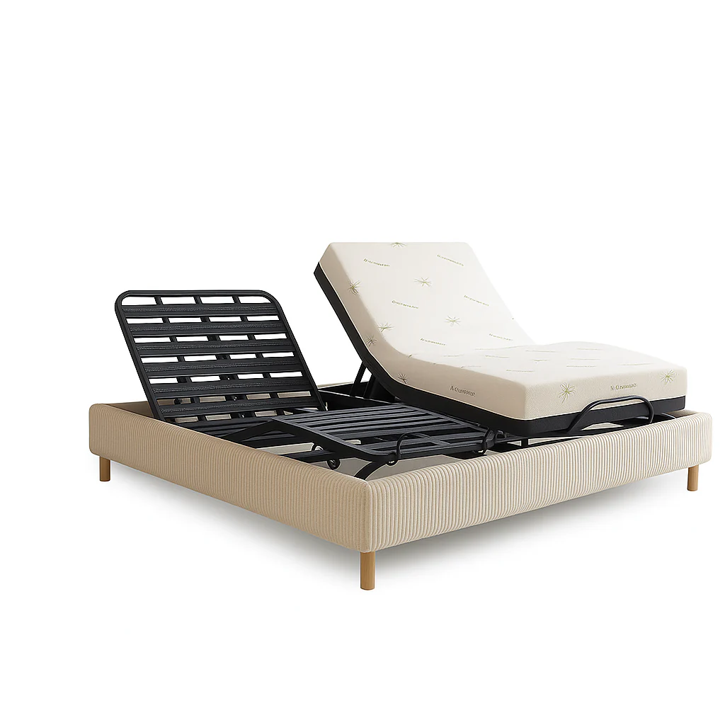 Pack lit électrique orthopédique velours côtelé beige Orthoflex : matelas inclus - Image 17