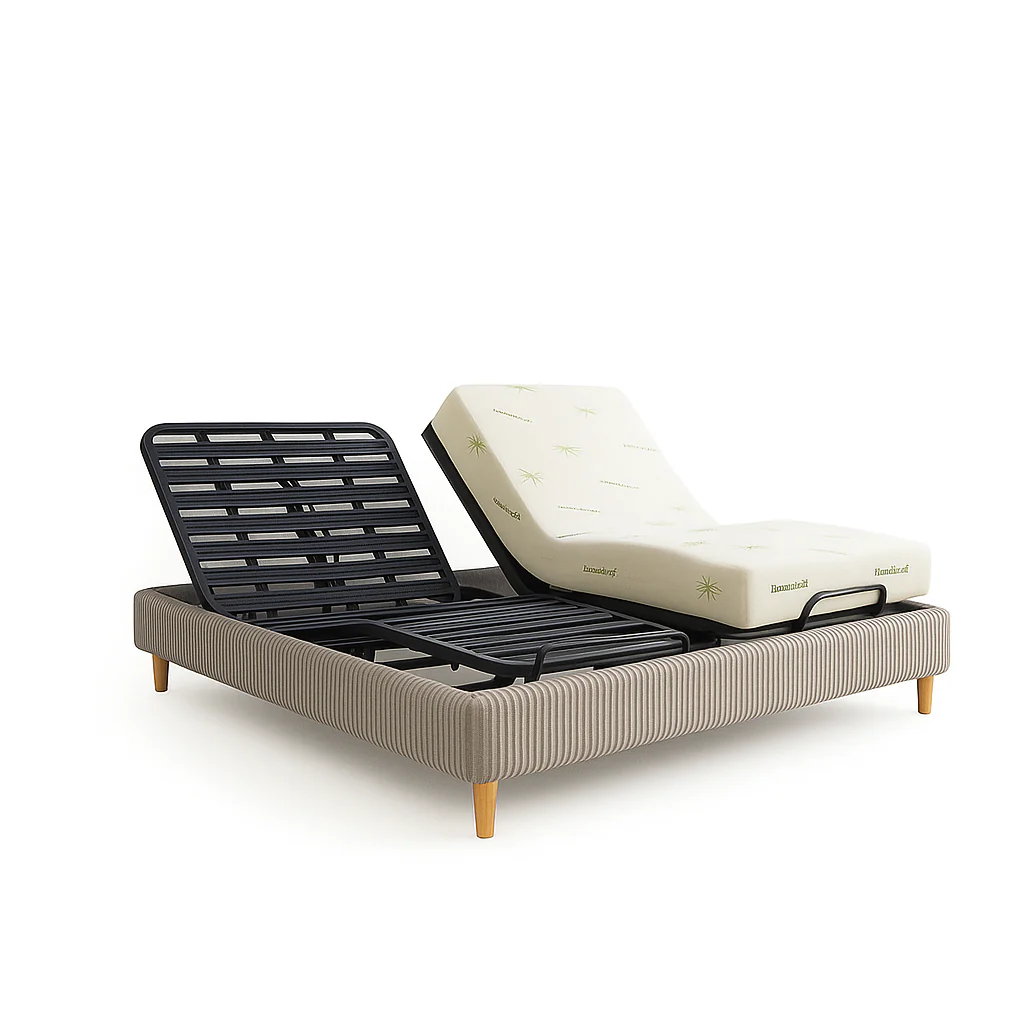 Pack lit électrique orthopédique à lattes en velours côtelé gris Orthoflex : matelas inclus - Image 17