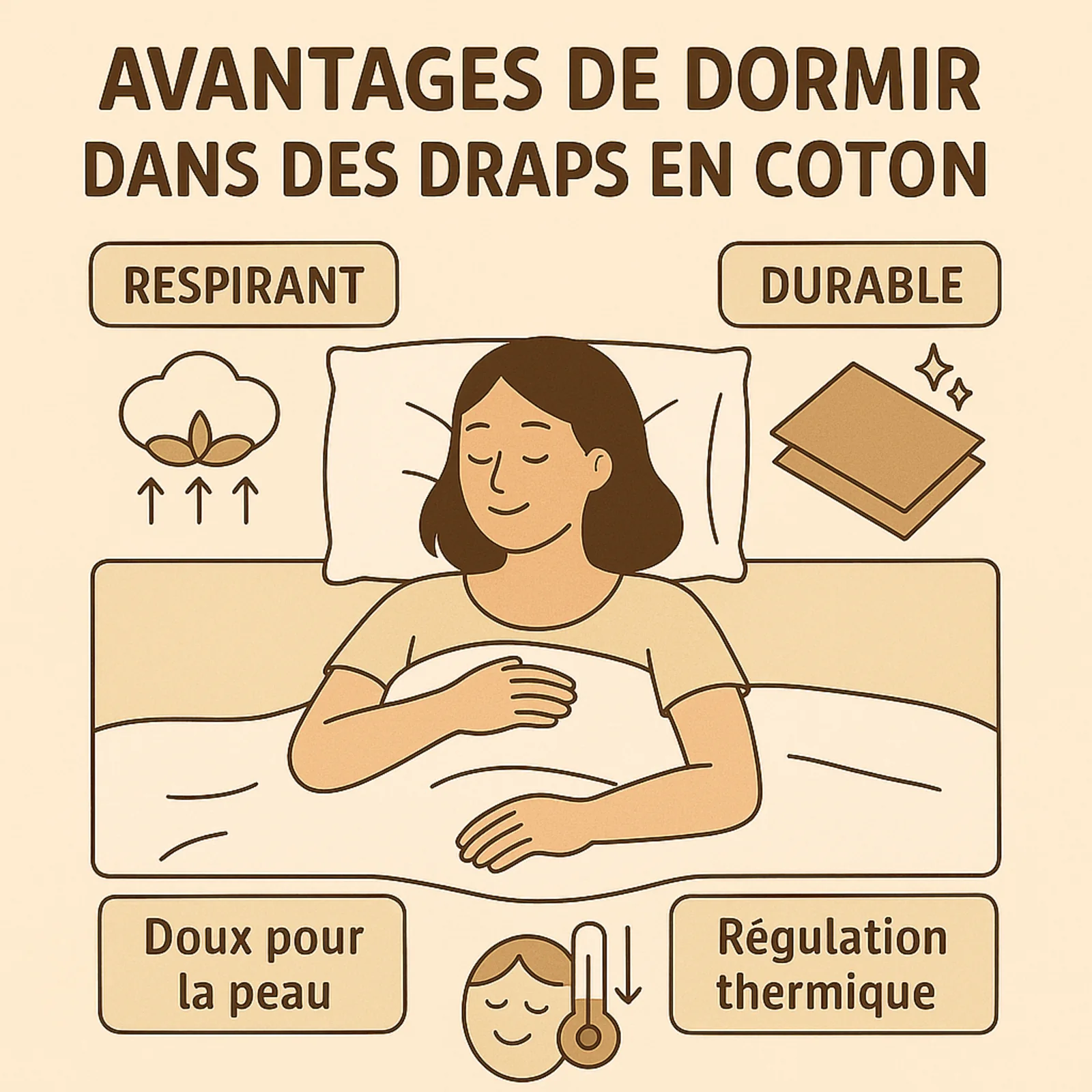 Housse de couette coton blanc, haut de gamme, confort naturel - Collection Coton - Image 4