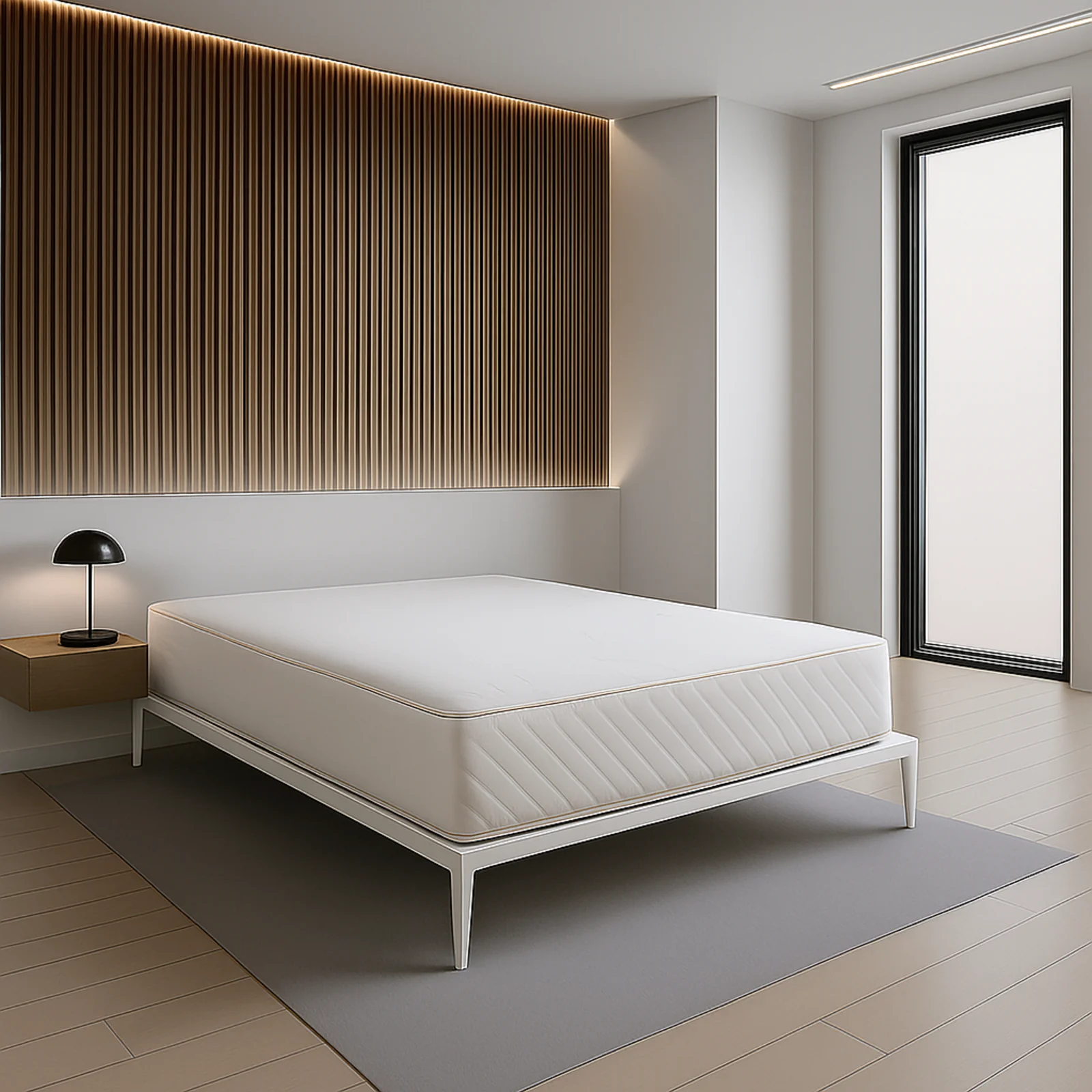 Sommier lit design style industriel, lattes larges, cadre à lattes - Collection Loft