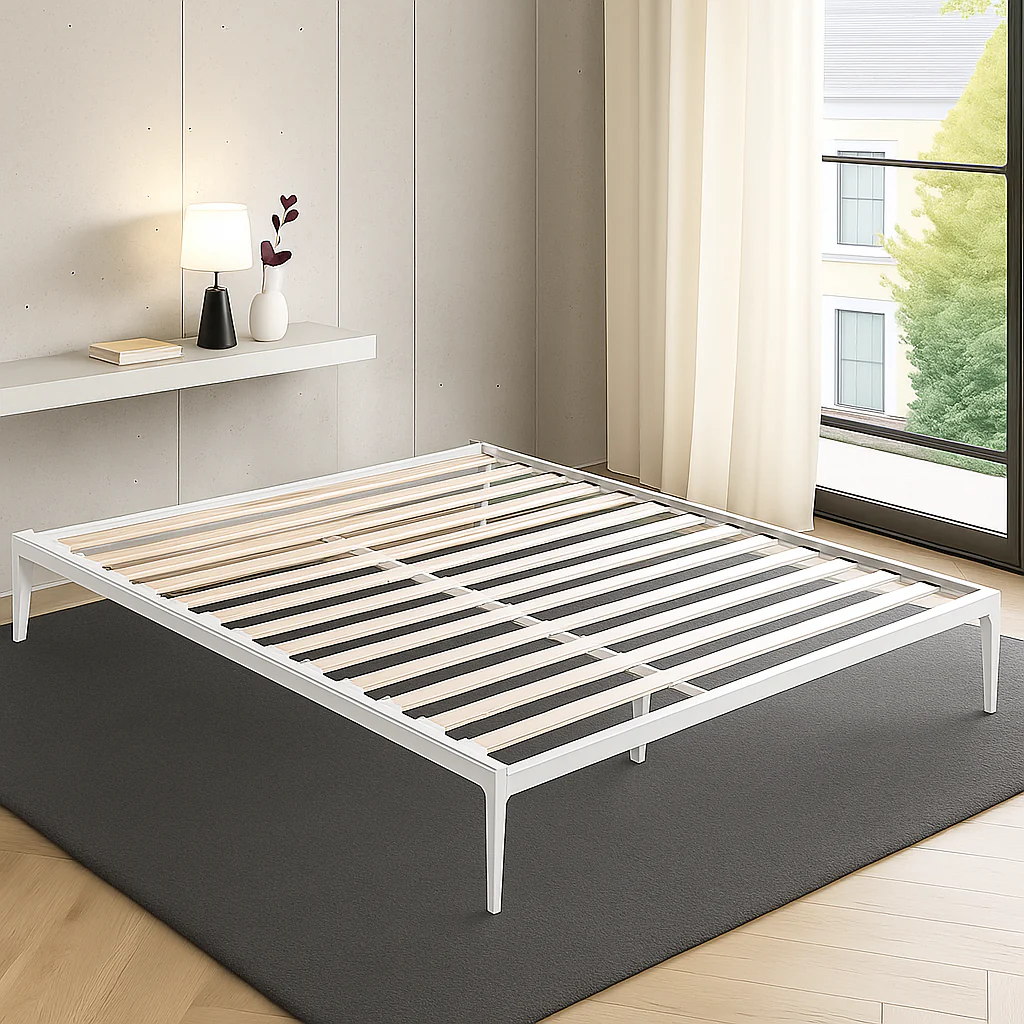 Sommier lit design style industriel, lattes larges, cadre à lattes - Collection Loft - Image 2
