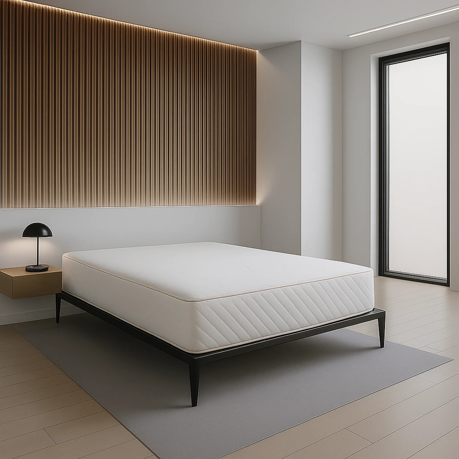 Sommier lit design style industriel, lattes larges, cadre à lattes - Collection Loft - Image 4