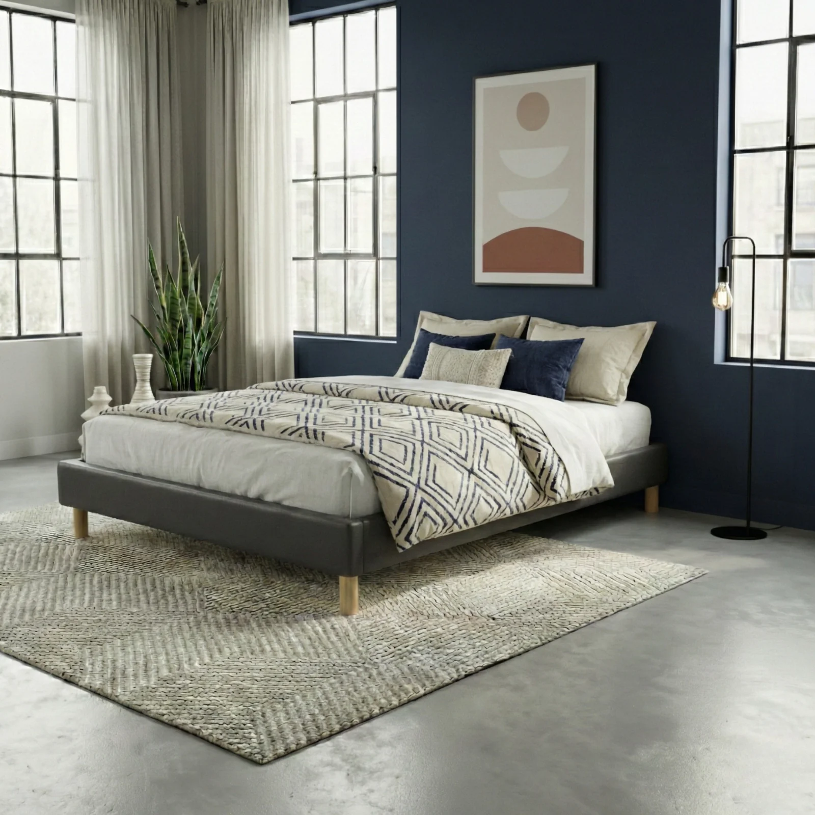 Sommier simili cuir, cadre de lit et pieds bois, maintien bassin - Collection Deco - Image 3