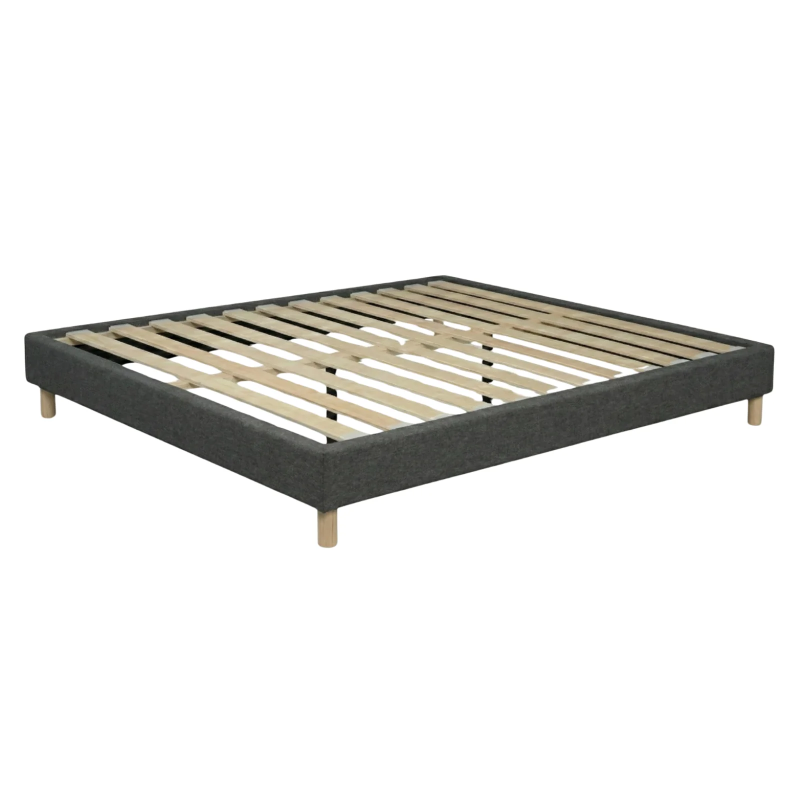 Sommier tissu, cadre de lit, pieds bois, maintien bassin - Collection Deco - Image 9