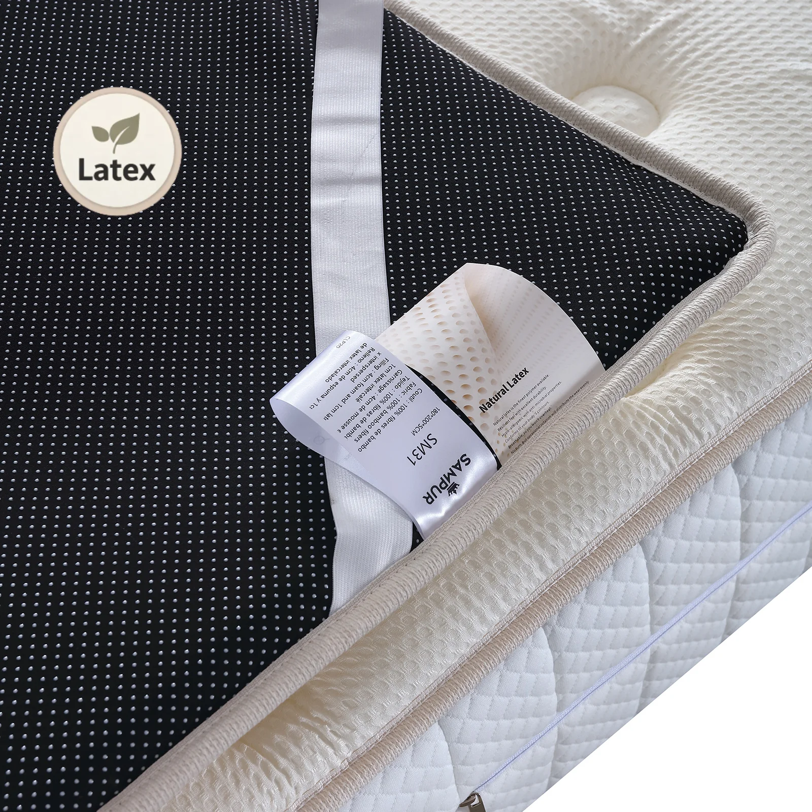 Surmatelas latex et mémoire de forme, enveloppe Bamboo - Collection Latex - Image 4