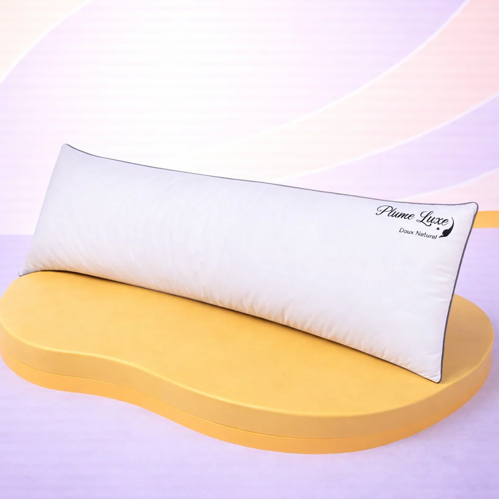 Traversin ergonomique, plumes de canard, duvet, tissu coton - Collection Luxe - Image 12
